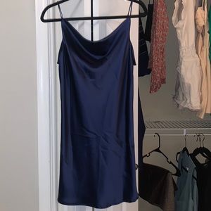 NWOT Navy Silk Dress size M